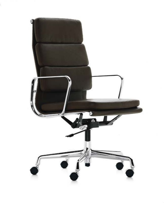 Soft Pad Chair EA219 / EA 219 Sessel Leder Premium Schwarz Vitra